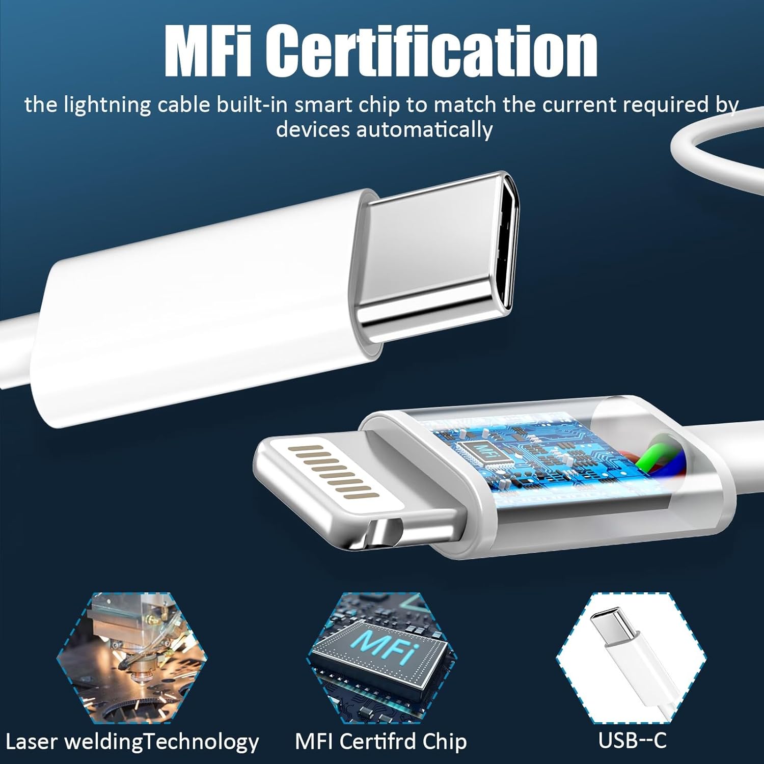 Phone 14 13 12 11 Fast Charger,10FT Long Fast Charging Lightning Cable with 20W USB C iPhone Charger Type C Charger Block for iPhone 14/14 Pro Max/13/13 Pro Max/12/12 Pro Max/11/11Pro/XS/Max/XR/X,iPad - Image 3