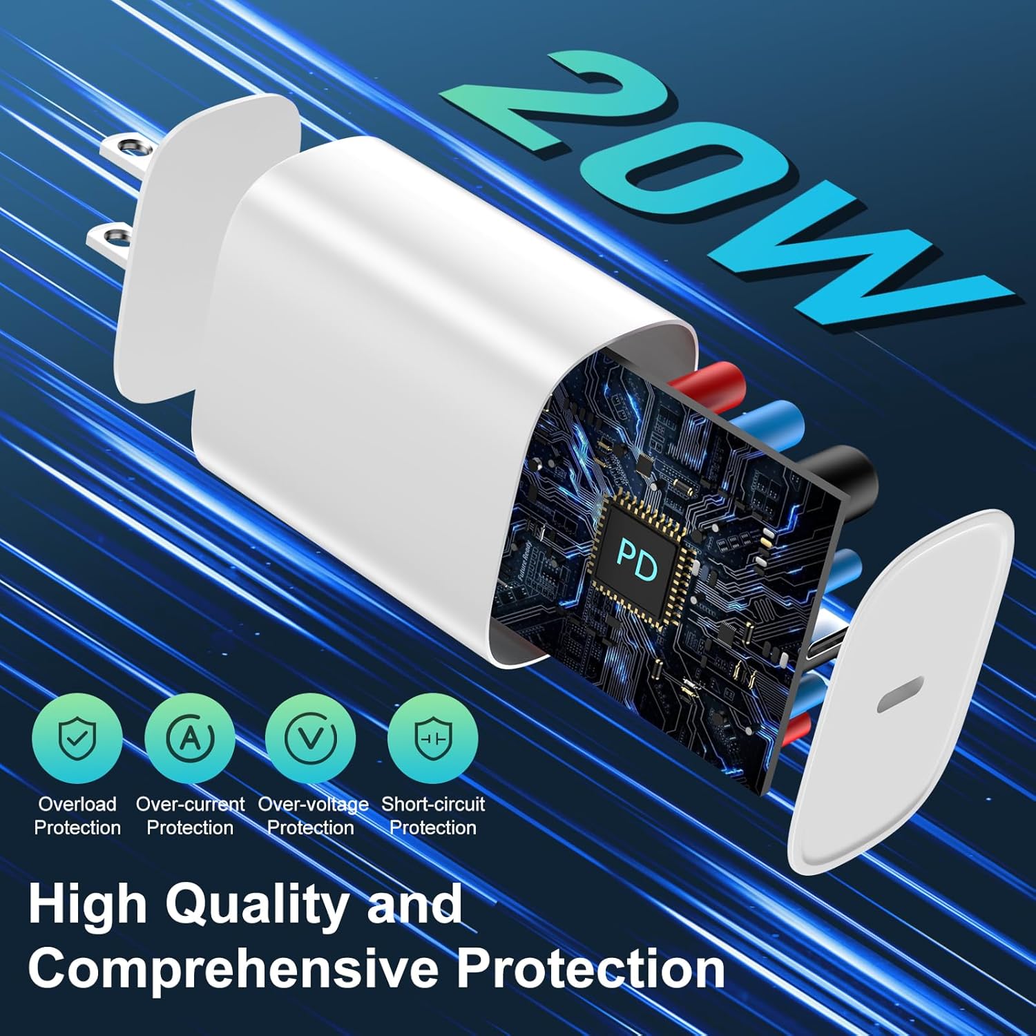 Phone 14 13 12 11 Fast Charger,10FT Long Fast Charging Lightning Cable with 20W USB C iPhone Charger Type C Charger Block for iPhone 14/14 Pro Max/13/13 Pro Max/12/12 Pro Max/11/11Pro/XS/Max/XR/X,iPad - Image 4