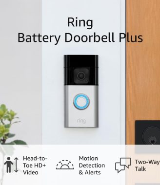 Ring Battery Doorbell Plus (newest model) | Head-to-Toe HD+ Video, motion detection & alerts, and Two-Way Talk